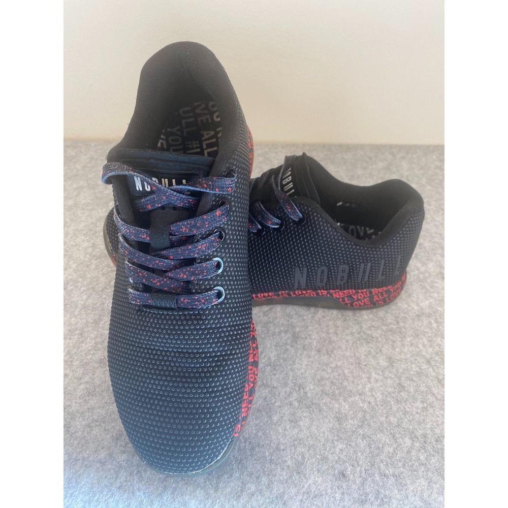 NOBULL SuperFabric Trainer Black All‎ You Need Is Love Men 5 /Women 6.5 Trainers